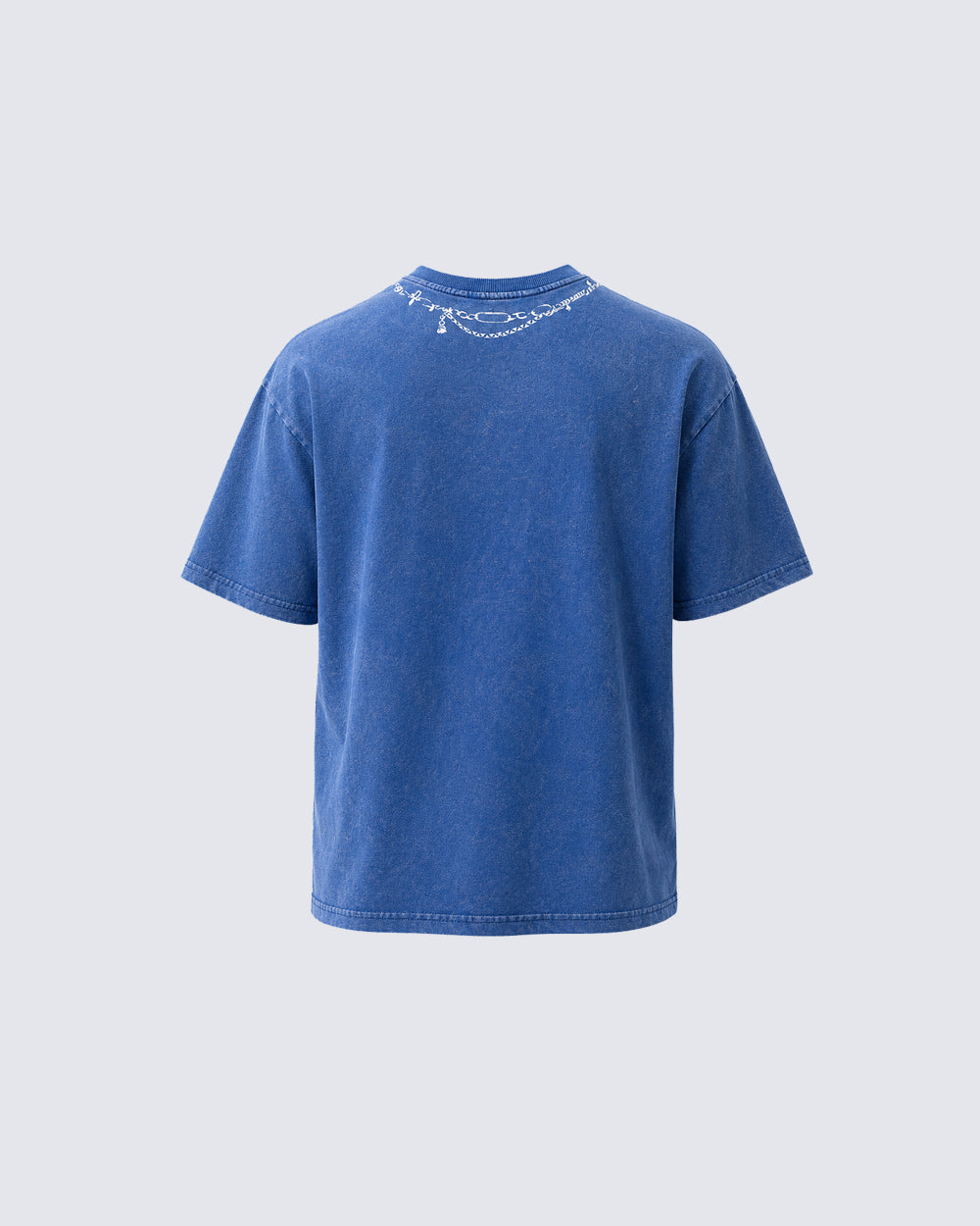 Distressed Graphic Chain Print T-shirt