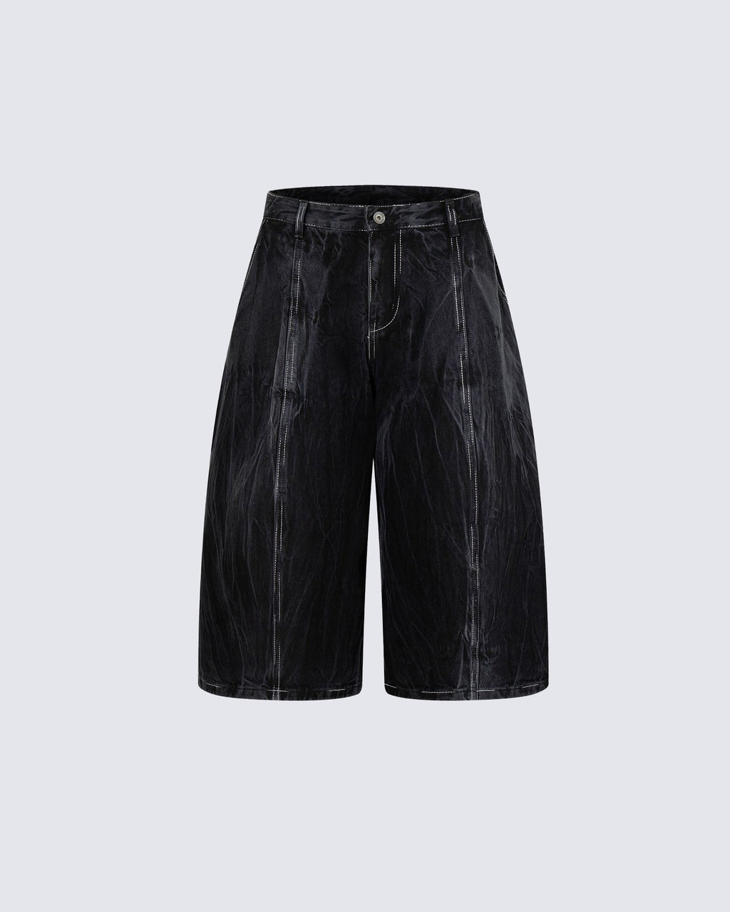 American-Style Distressed Denim Capri Pants