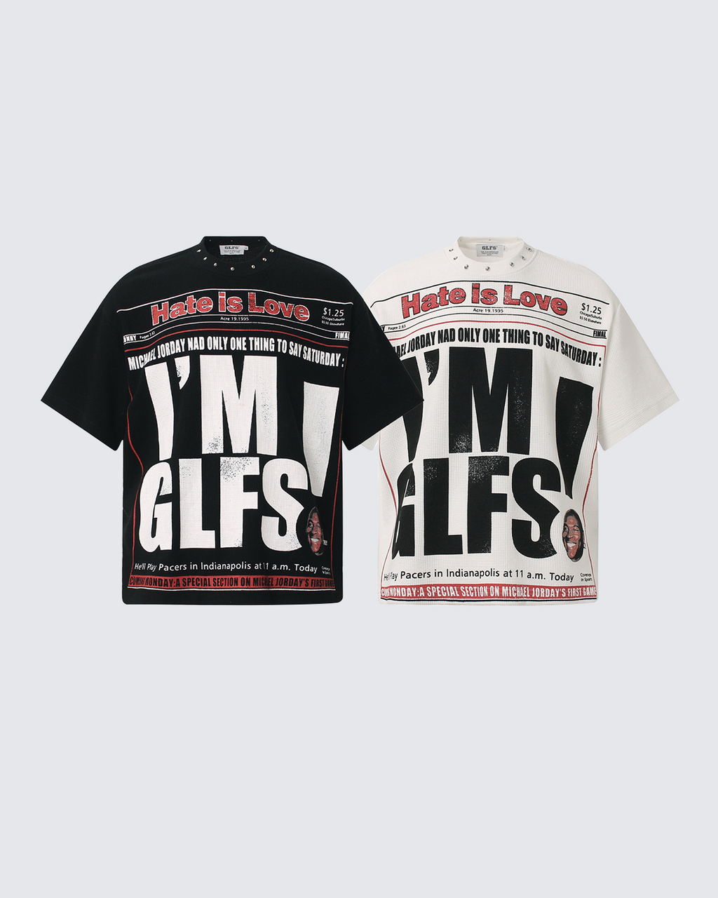 Studded Newspaper Graphic Tee