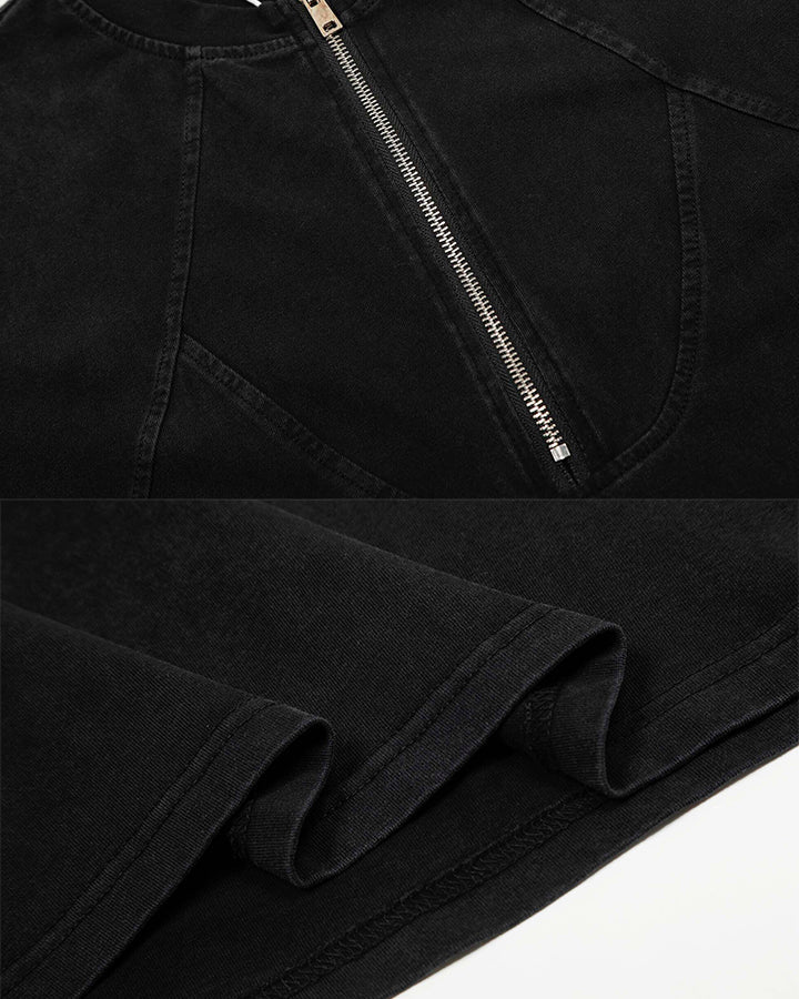 Vintage Washed Zip Panel T-Shirt
