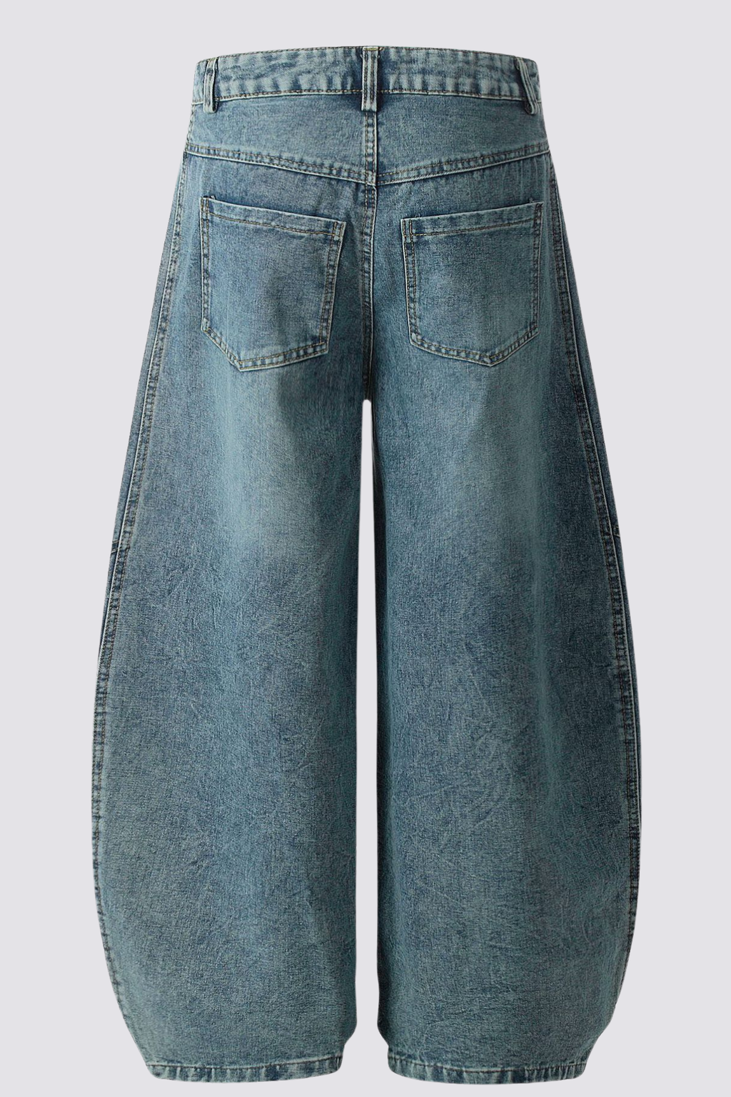Carbon Fade Stripe Barrel Jeans In Blue