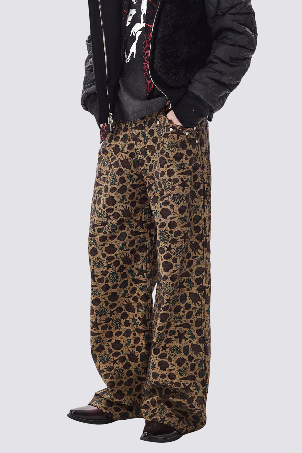 Signal Cut Straight Print Jeans